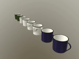 set of mugs 3D Model