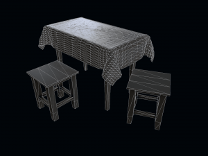 table and chair Model 3D