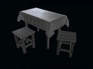 Tisch und Stuhl 3D Modell