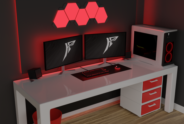 gaming station - blend obj fbx Modello 3D in Computer 3DExport