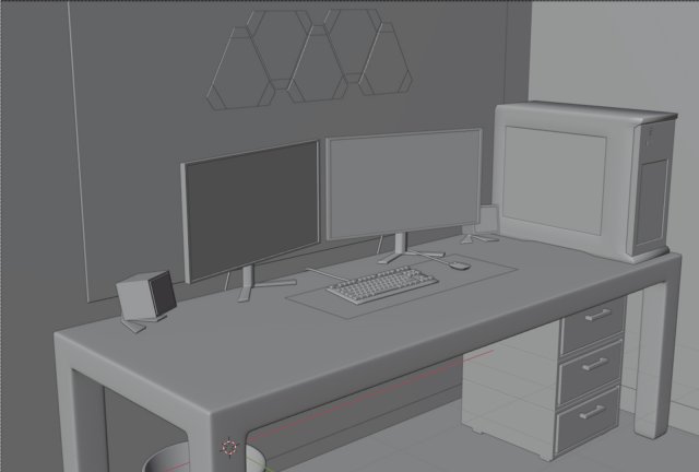 gaming station - blend obj fbx Low-poly 3D Model