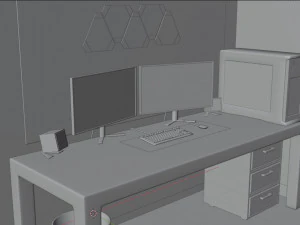 gaming station - blend obj fbx 3D Model