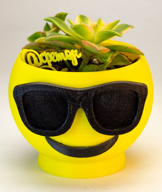 sunglasses emoji flower pot Modelo de impresión 3D .c4d .max .obj .3ds .fbx .stl .blend