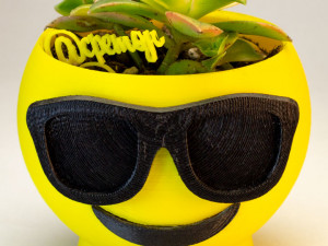 sunglasses emoji flower pot 3D Print Model
