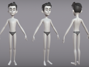 male and female cartoon characters base mesh Model 3D