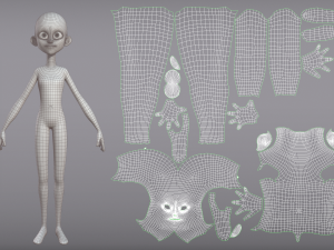 male and female cartoon characters base mesh Model 3D