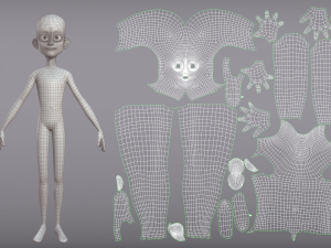 male and female cartoon characters base mesh Model 3D