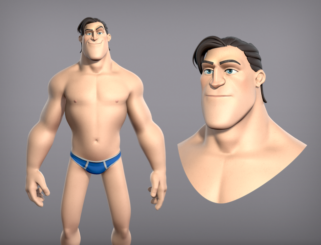 cartoon male character curtis base mesh 3D Model .c4d .max .obj .3ds .fbx .stl .blend