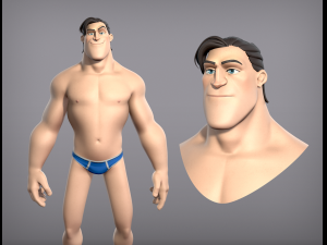 cartoon male character curtis base mesh 3D Model