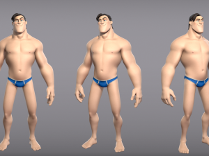 cartoon male character curtis base mesh 3D Model