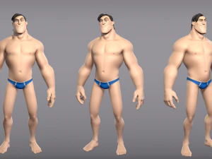 cartoon male character curtis base mesh 3D Model