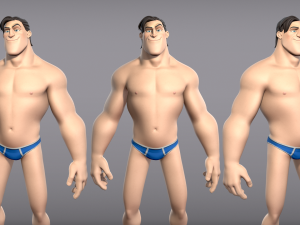 cartoon male character curtis base mesh 3D Model