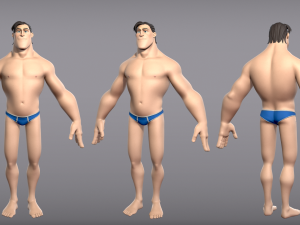 cartoon male character curtis base mesh 3D Model