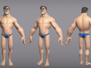 cartoon male character curtis base mesh 3D Model