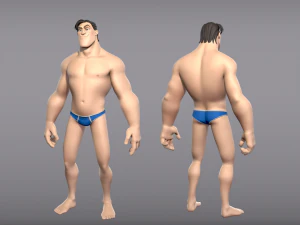 cartoon male character curtis base mesh 3D Model