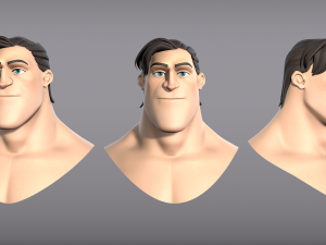 cartoon male character curtis base mesh 3D Model