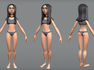 male and female cartoon characters base mesh Modèle 3D