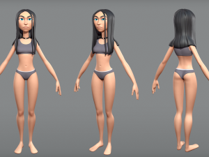 male and female cartoon characters base mesh Modèle 3D
