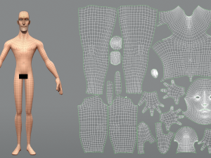 male and female cartoon characters base mesh Modèle 3D