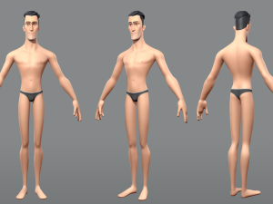 male and female cartoon characters base mesh Modèle 3D