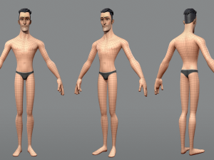 male and female cartoon characters base mesh Modèle 3D