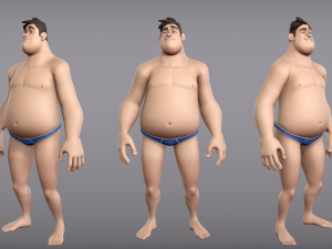 cartoon male character harold base mesh 3D Модель