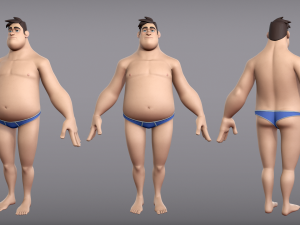 cartoon male character harold base mesh 3D Модель
