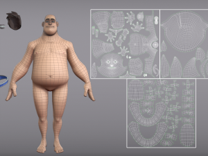 cartoon male character harold base mesh 3D Модель