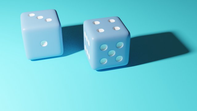 two dices 3D-Modell .c4d .max .obj .3ds .fbx .stl .blend 