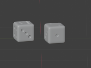 two dices 3D-Modell