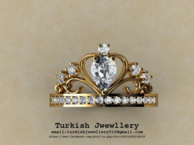 crown ring jewelry gold silver 3D मॉडल .c4d .max .obj .3ds .fbx .stl .blend 
