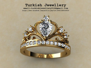 crown ring jewelry gold silver 3D मॉडल