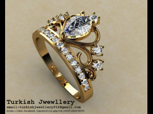 crown ring jewelry gold silver 3D मॉडल