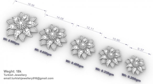 Sunflower Locket set 3Dプリントモデル .c4d .max .obj .3ds .fbx .stl .blend 