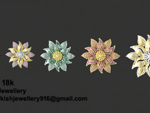 Sunflower Locket set 3Dプリントモデル