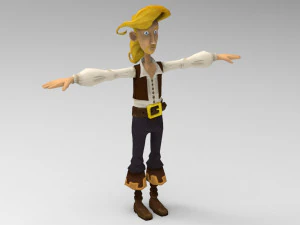 Guybrush in legno triplo Modello 3D