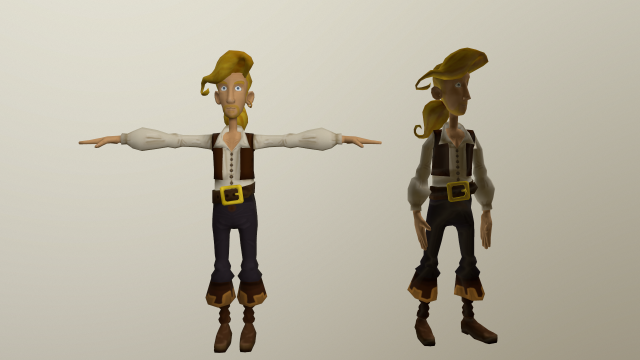 guybrush threepwood 3D Modell .c4d .max .obj .3ds .fbx .stl .blend