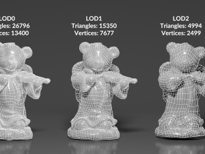0001-06 violin bear 3Dモデル