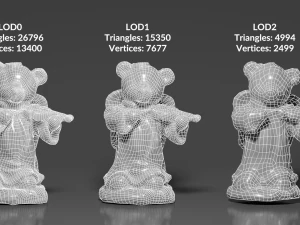 0001-06 violin bear 3D Model