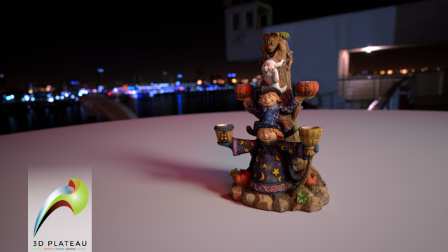 0002-01 large multi-candle holder 3D 模型 .c4d .max .obj .3ds .fbx .stl .blend 
