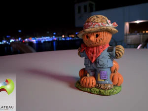 0002-03 &eacute;pouvantail citrouille Modèle 3D