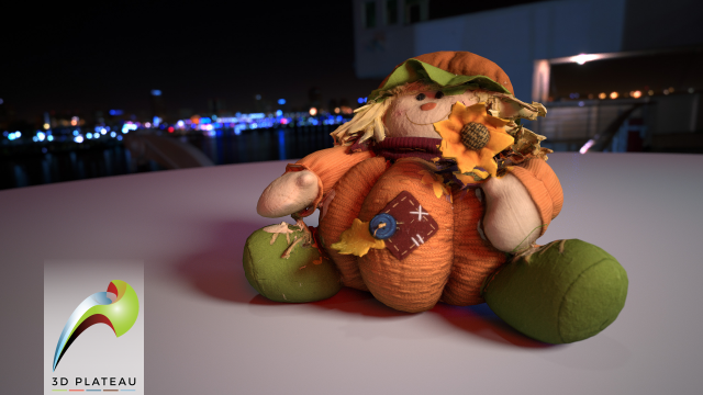 0002-05 pumpkin plushie Model 3D .c4d .max .obj .3ds .fbx .stl .blend 