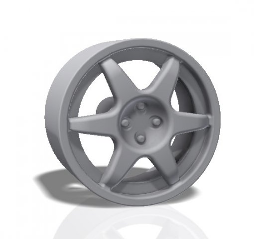 6 spokes rim - print model 3d print model Modello di stampa 3D .c4d .max .obj .3ds .fbx .stl .blend 