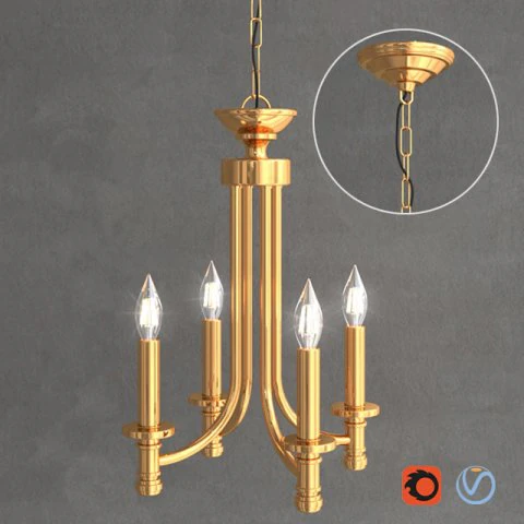 전통 샹들리에 3D 모델 .c4d .max .obj .3ds .fbx .stl .blend