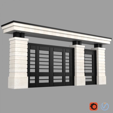 modern gate 3D Model .c4d .max .obj .3ds .fbx .stl .blend 