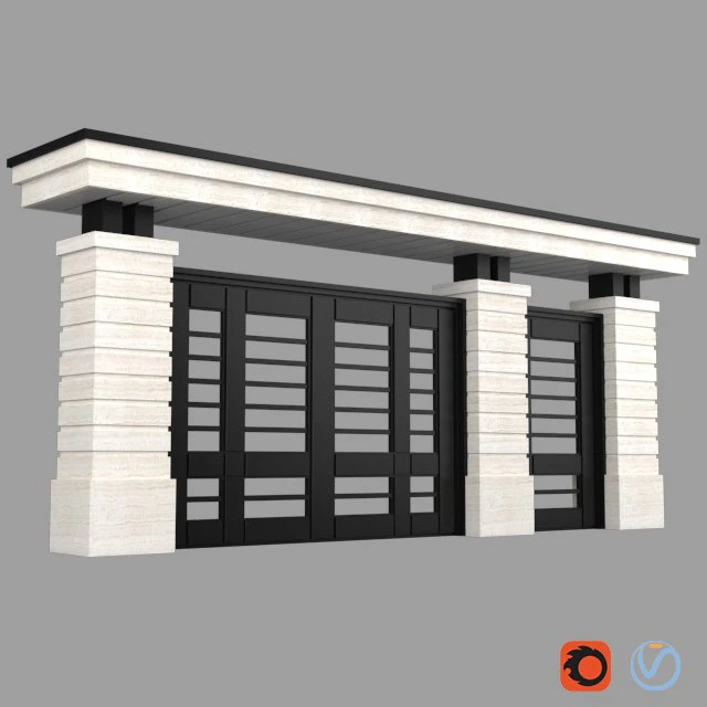 modern gate 3D Model .c4d .max .obj .3ds .fbx .stl .blend 
