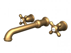 brass english country wall mounted roman tub faucet 3D Model