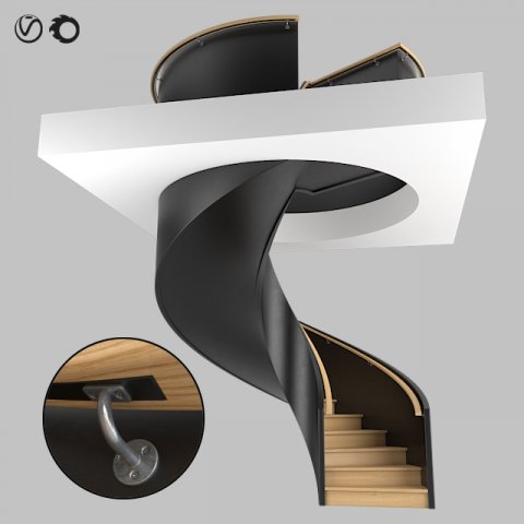 spiral staircase 3D Model in Stair 3DExport