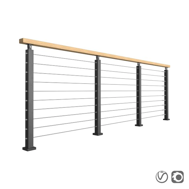 modern railing 002 3D Model .c4d .max .obj .3ds .fbx .stl .blend 