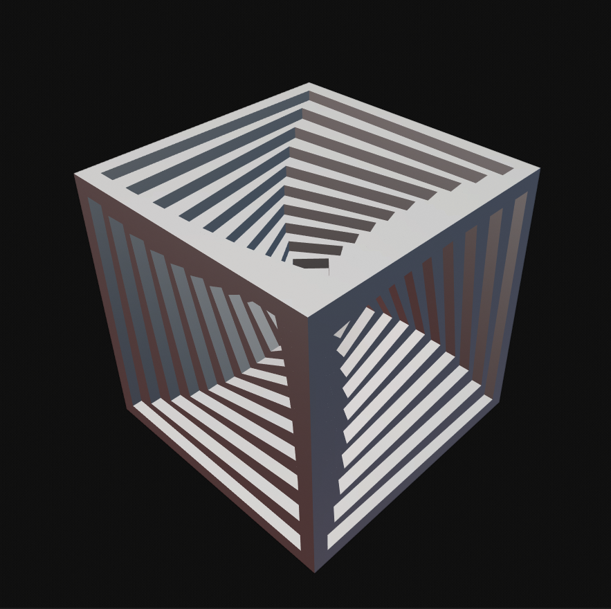 inner spiral vortex cube Modelo de impresión 3D in Arte Matemático 3DExport